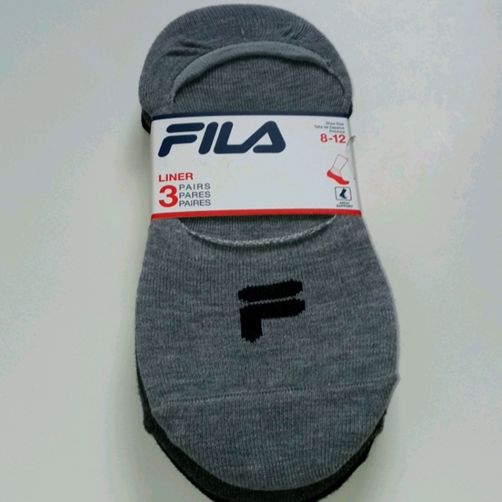 FILA 3 pairs Liner socks sz 8-12